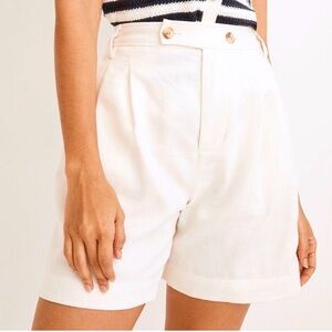 Madewell High Rise Linen Blend Pleated Short